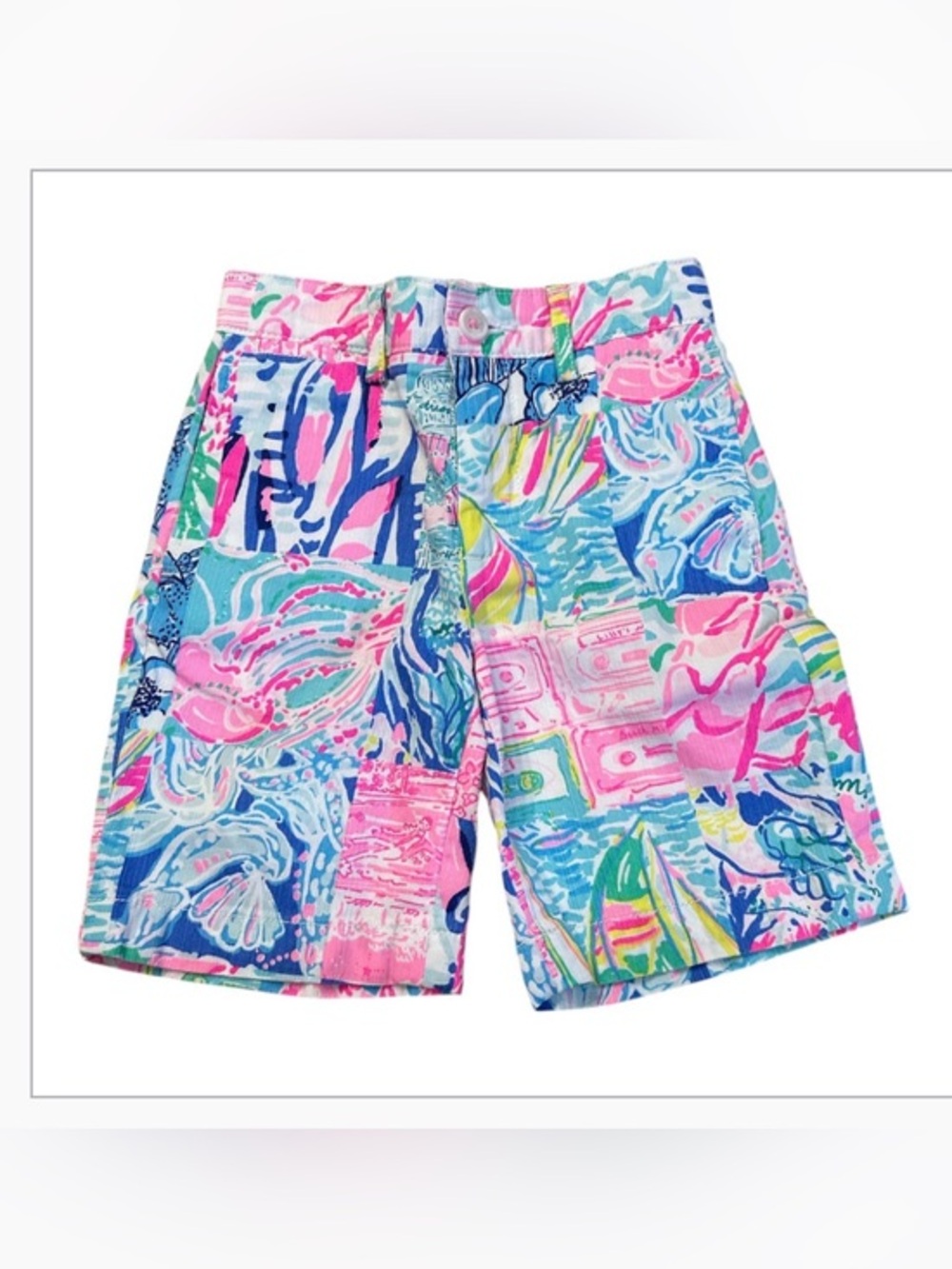Lilly Pulitzer Boys Beaumont Shorts Pop Up Summer Remix Patch Size 2